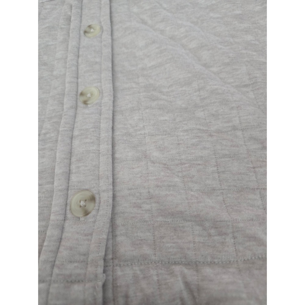 Travis Mathew Coastal Quilted Shacket Heather Tan Button Front Jacket Large - Picture 3 of 8